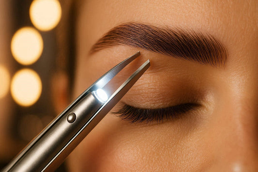 IVIRA LumiTweezer Pro — LED-Lit Precision Stainless Steel Eyebrow Tweezer