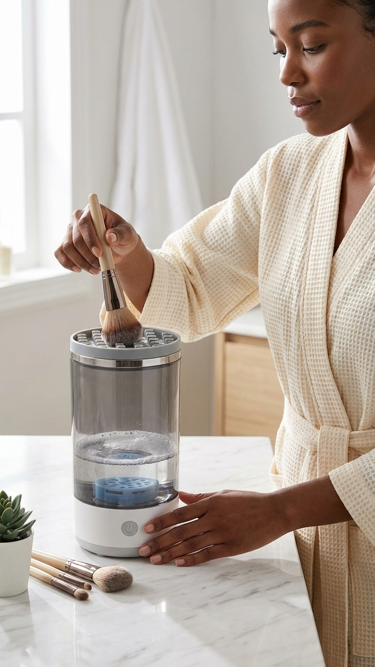 IVIRA BrushSpin — Electric Makeup Brush Washer & Fast Dryer, Clean in 30 Seconds